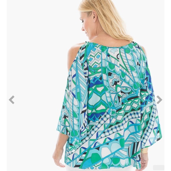 Chicos tasseled cold shoulder top, size 1 (small) - Picture 5 of 10